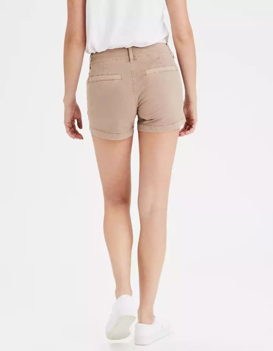 Shorts American Eagle AE Khaki Midi Grise Marron Femme | TZK-57621261